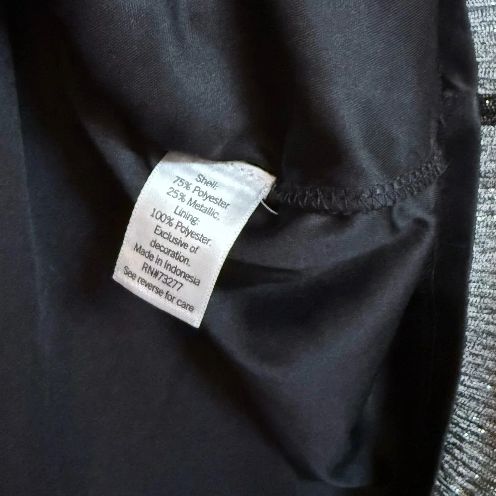 Nine West Women's Black Metallic Mock Neck Sleeveless‎ A-Line Dress Size M - Picture 8 of 10